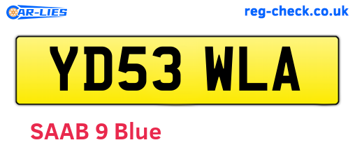 YD53WLA are the vehicle registration plates.