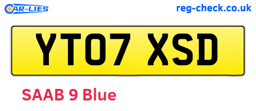YT07XSD are the vehicle registration plates.