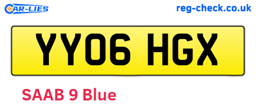 YY06HGX are the vehicle registration plates.