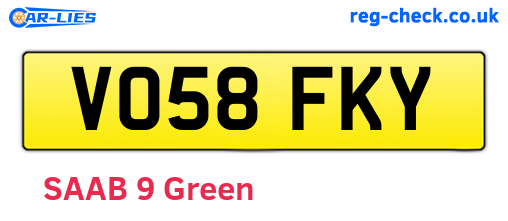 VO58FKY are the vehicle registration plates.