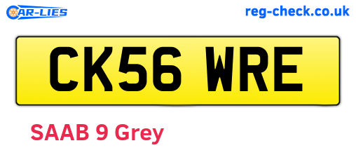 CK56WRE are the vehicle registration plates.