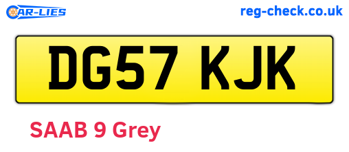 DG57KJK are the vehicle registration plates.