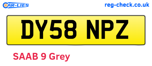 DY58NPZ are the vehicle registration plates.