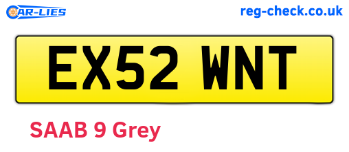 EX52WNT are the vehicle registration plates.