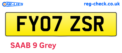 FY07ZSR are the vehicle registration plates.