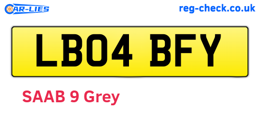 LB04BFY are the vehicle registration plates.
