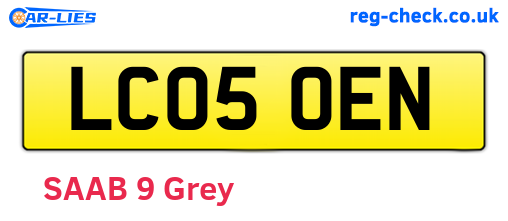 LC05OEN are the vehicle registration plates.
