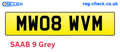 MW08WVM are the vehicle registration plates.