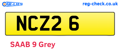 NCZ26 are the vehicle registration plates.