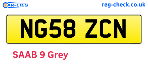 NG58ZCN are the vehicle registration plates.
