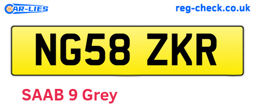 NG58ZKR are the vehicle registration plates.