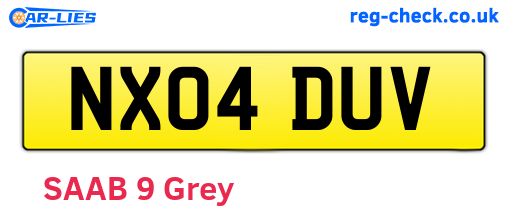 NX04DUV are the vehicle registration plates.