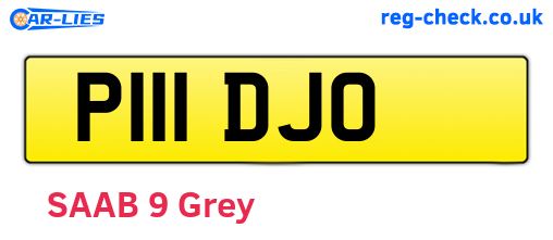 P111DJO are the vehicle registration plates.