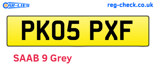 PK05PXF are the vehicle registration plates.