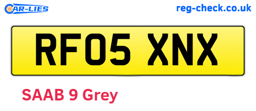 RF05XNX are the vehicle registration plates.
