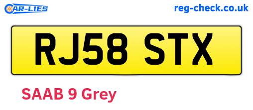 RJ58STX are the vehicle registration plates.