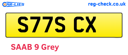 S77SCX are the vehicle registration plates.