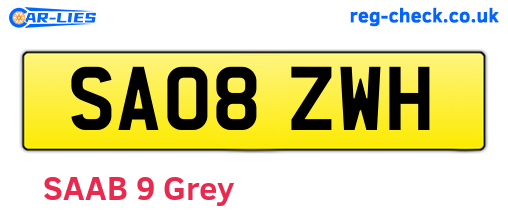SA08ZWH are the vehicle registration plates.