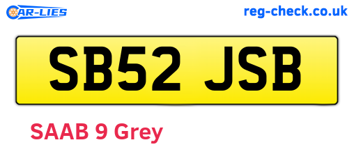 SB52JSB are the vehicle registration plates.