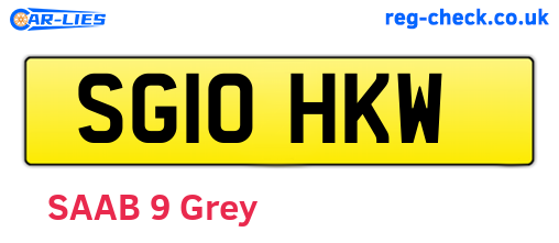SG10HKW are the vehicle registration plates.