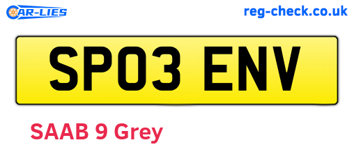SP03ENV are the vehicle registration plates.