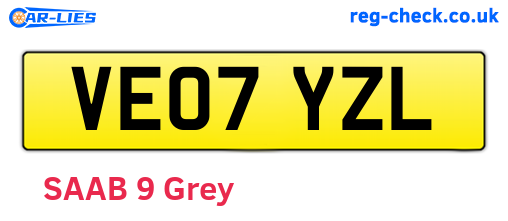 VE07YZL are the vehicle registration plates.