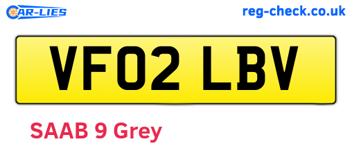 VF02LBV are the vehicle registration plates.