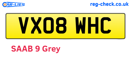 VX08WHC are the vehicle registration plates.