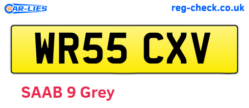 WR55CXV are the vehicle registration plates.