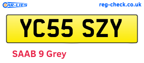 YC55SZY are the vehicle registration plates.