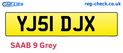 YJ51DJX are the vehicle registration plates.