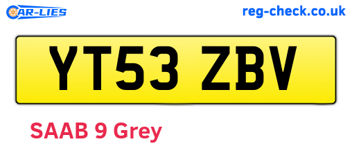 YT53ZBV are the vehicle registration plates.