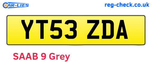YT53ZDA are the vehicle registration plates.