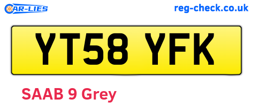 YT58YFK are the vehicle registration plates.