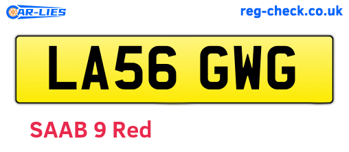 LA56GWG are the vehicle registration plates.