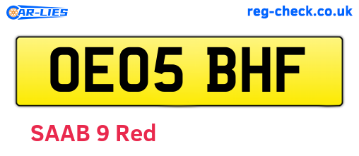 OE05BHF are the vehicle registration plates.