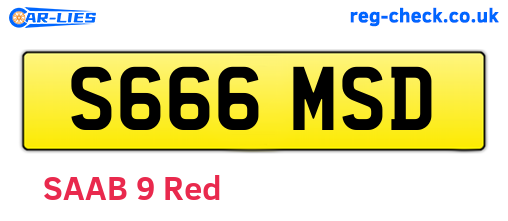 S666MSD are the vehicle registration plates.