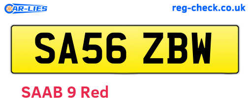 SA56ZBW are the vehicle registration plates.