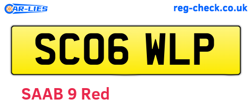 SC06WLP are the vehicle registration plates.