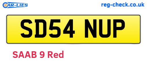 SD54NUP are the vehicle registration plates.