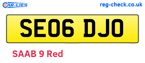 SE06DJO are the vehicle registration plates.