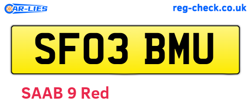 SF03BMU are the vehicle registration plates.