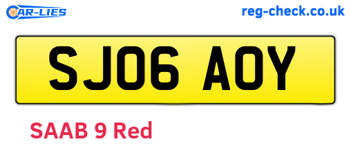 SJ06AOY are the vehicle registration plates.