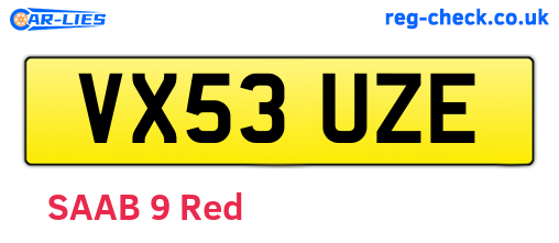 VX53UZE are the vehicle registration plates.