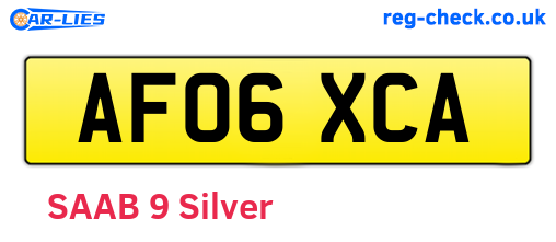 AF06XCA are the vehicle registration plates.