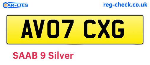 AV07CXG are the vehicle registration plates.