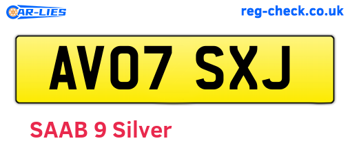 AV07SXJ are the vehicle registration plates.