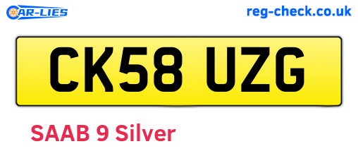CK58UZG are the vehicle registration plates.