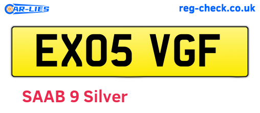 EX05VGF are the vehicle registration plates.