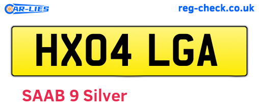 HX04LGA are the vehicle registration plates.